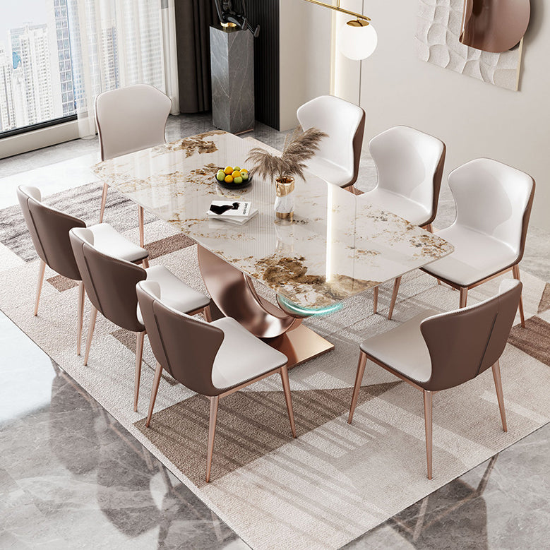 Luxurious Sintered Stone Top Dining Set Rectangle 1/4/5/7/9 Pieces Dining Room Table Set