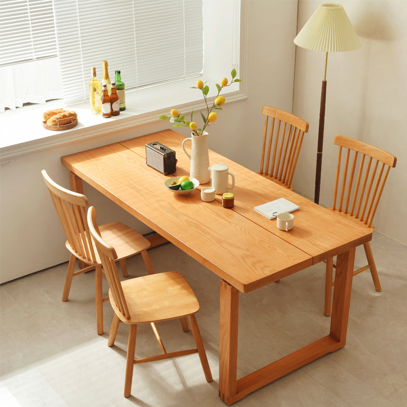 Modern 1/3/3/5 Pieces Dining Set Rectangle Solid Wood Dinette Set in Natural