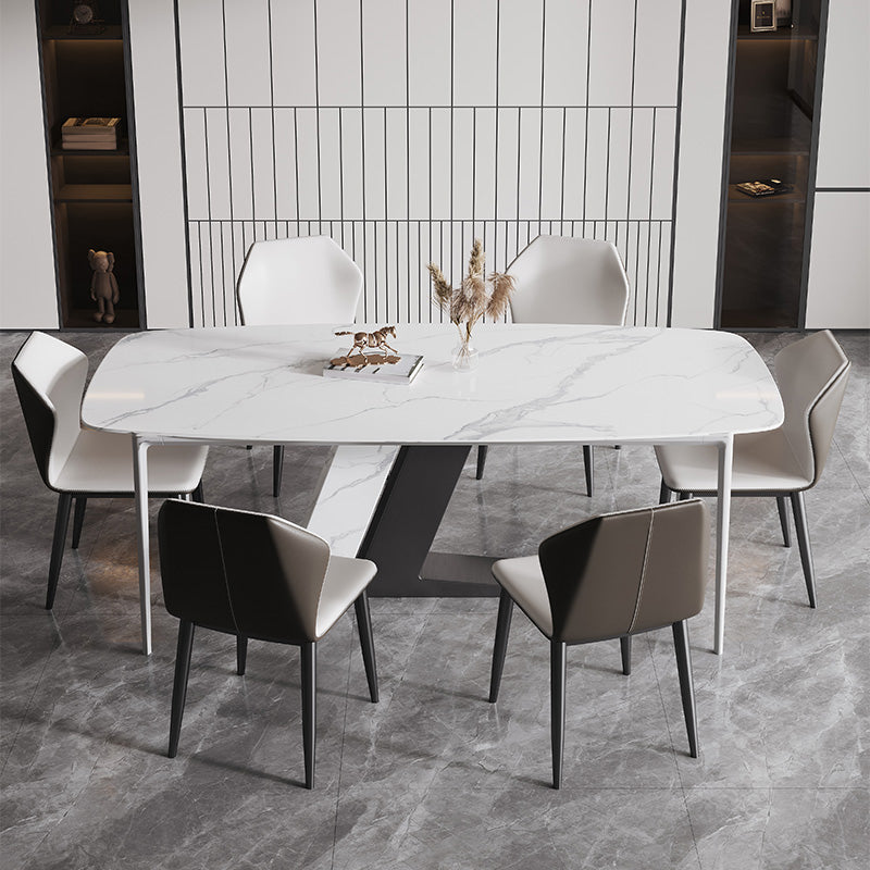 Contemporary Dining Set 1/4/5/7 Pcs Dining Table Set with Sintered Stone Top