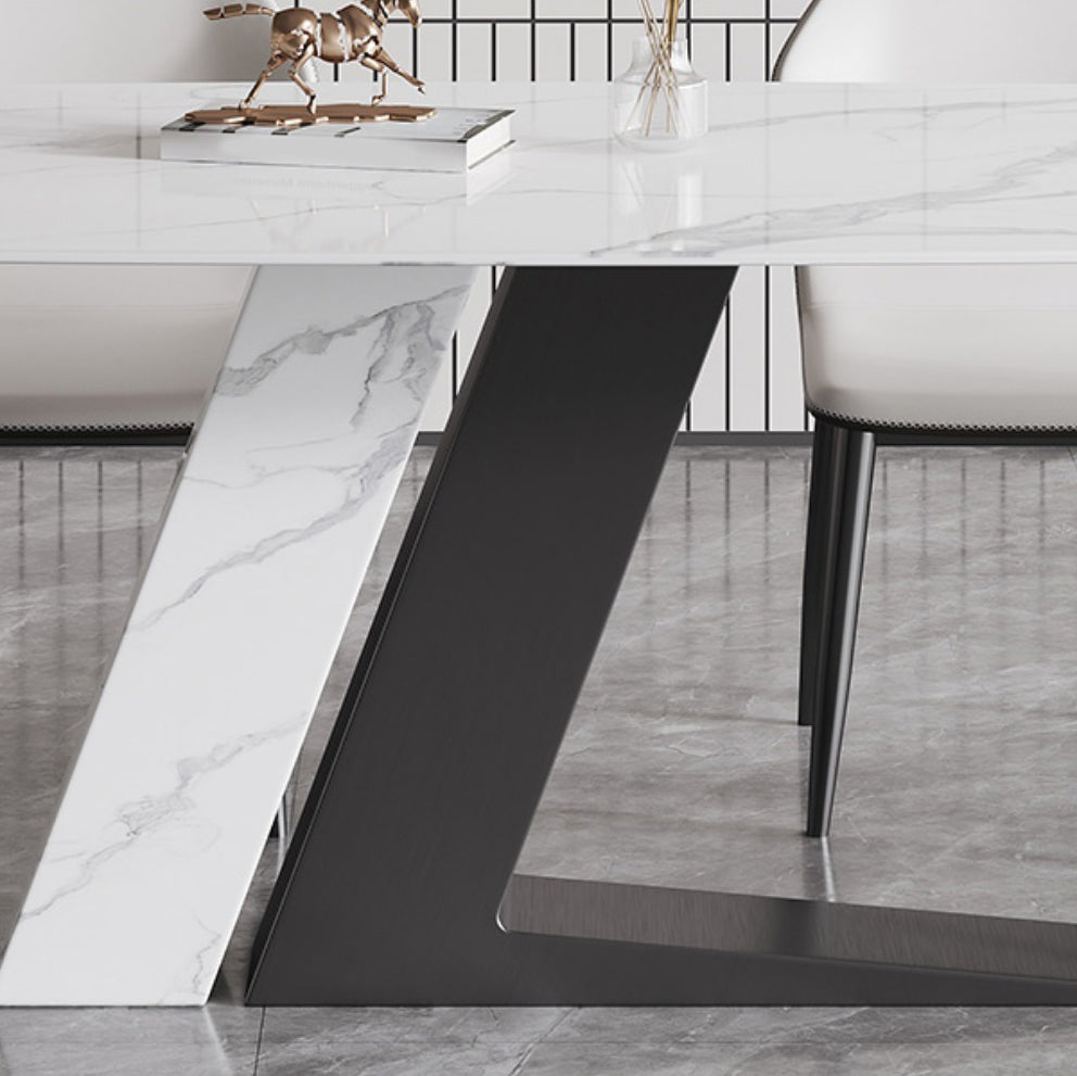 Contemporary Dining Set 1/4/5/7 Pcs Dining Table Set with Sintered Stone Top