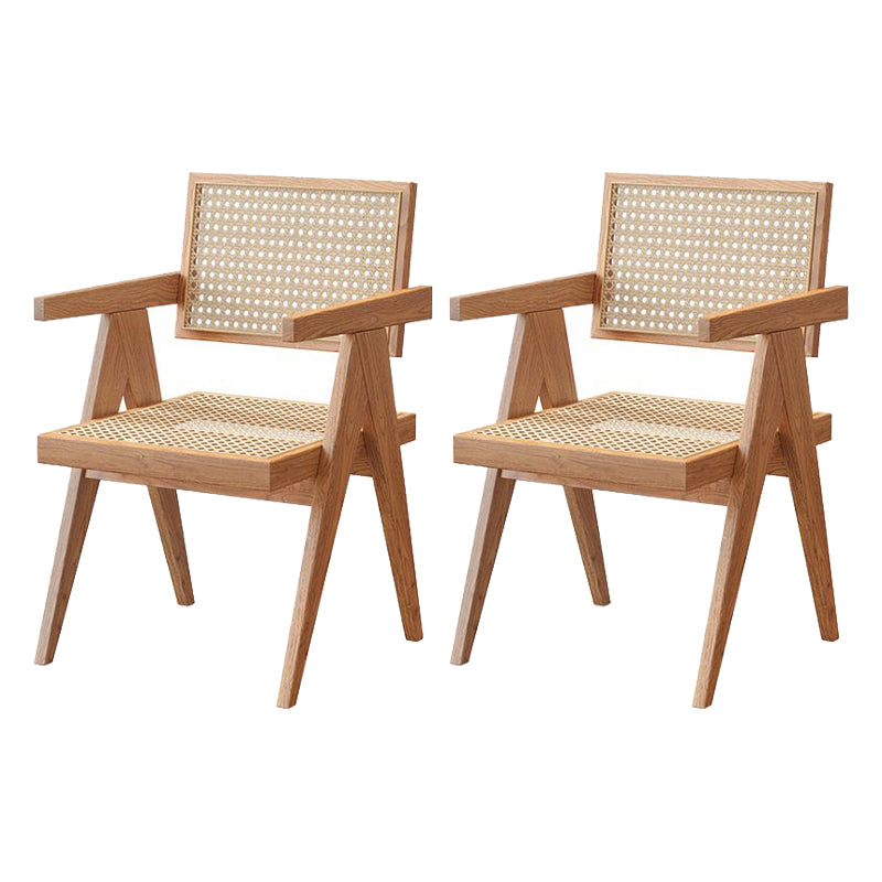 Modern Solid Wood Dining Set 1/2/5/7 Pieces Dining Table with Wood Chairs