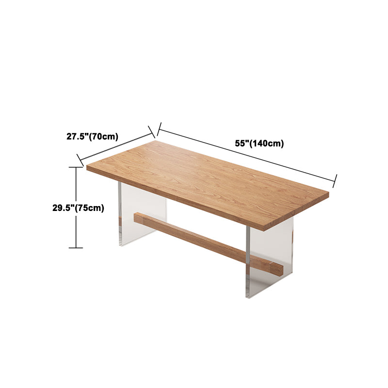 Modern Solid Wood Dining Set 1/2/5/7 Pieces Dining Table with Wood Chairs