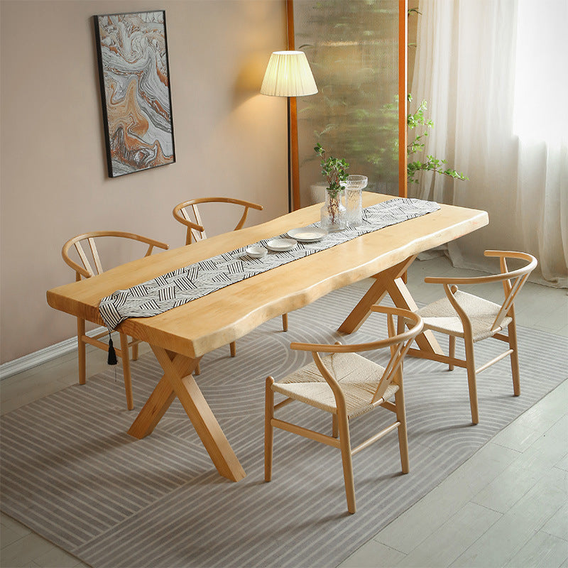 Modern Dining Set 1/2/5 Pcs Solid Wood Dining Table and Chairs