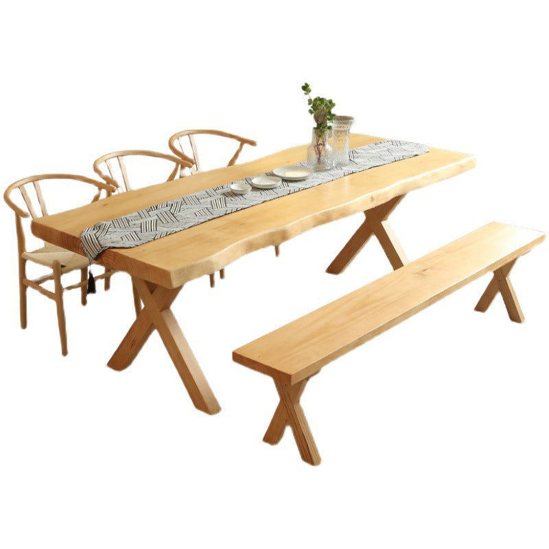 Modern Dining Set 1/2/5 Pcs Solid Wood Dining Table and Chairs