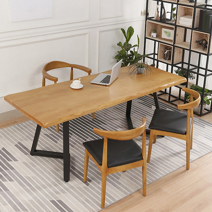 Industrial Dining Set 1/2/4/5 Pieces Solid Wood Double Pedestal Dinette Set
