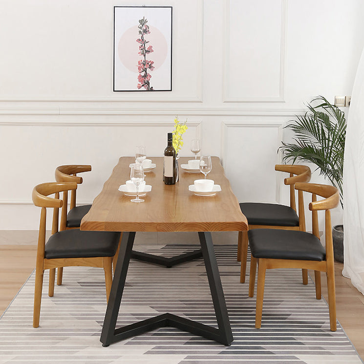 Industrial Dining Set 1/2/4/5 Pieces Solid Wood Double Pedestal Dinette Set