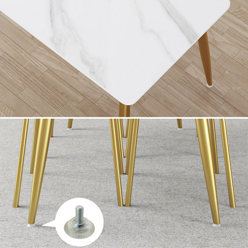 Nordic 1/4/5/7 Pieces Dining Set Rectangle Stone Dining Table for  Kitchen Dining Room
