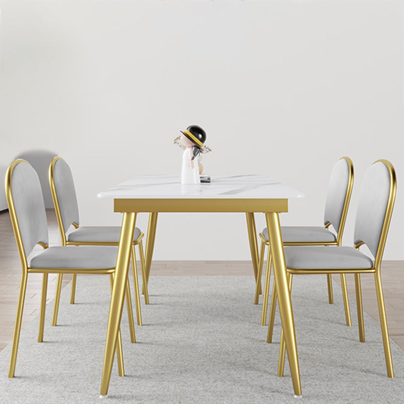 Nordic 1/4/5/7 Pieces Dining Set Rectangle Stone Dining Table for  Kitchen Dining Room