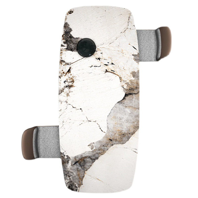 Rectangular Stone Dining Table Modern Green White Gold Furniture with Double Pedestal