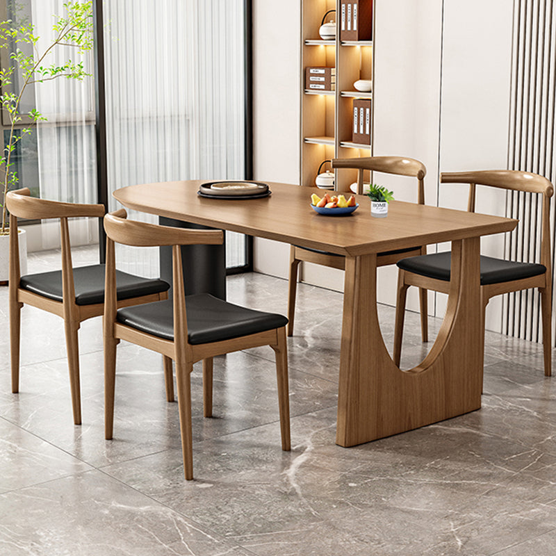 Free Form Dining Table Modern Double Pedestal Table for Kitchen