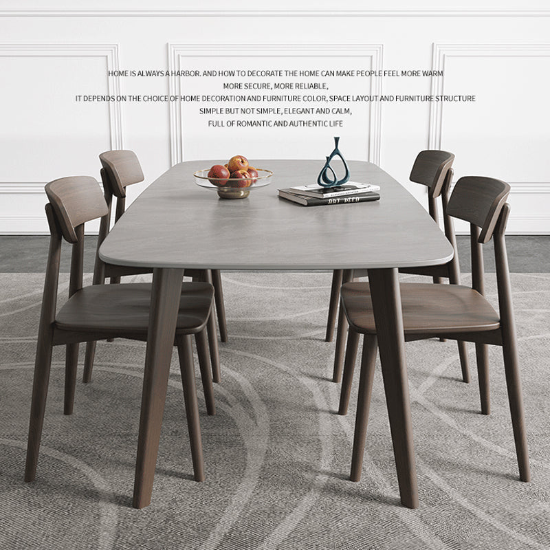 Mid-Century Modern Dining Table Rectangle Dining Table with 4 Legs