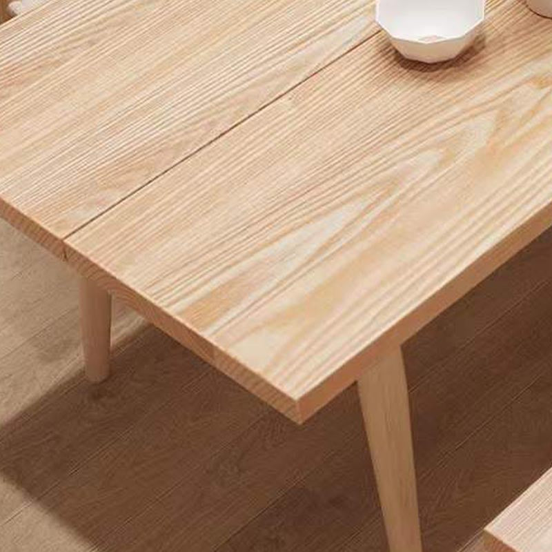 Natural Wood Rectangle Dining Table Ash Modern Table with 4 Legs
