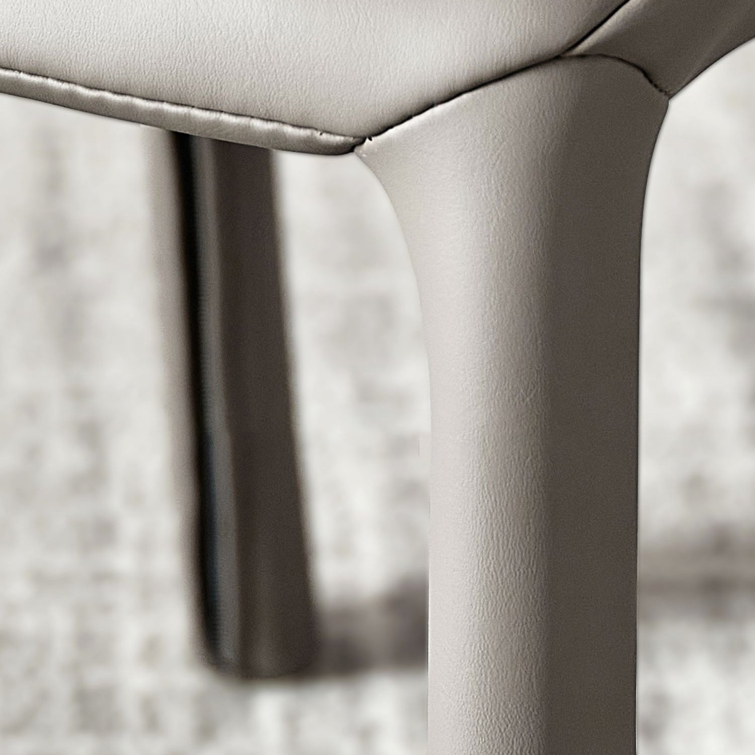 Modern Gray Dining Side Chair Faux Leather Armless Dining Chairs