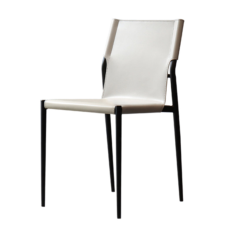 Faux Leather and Metal Dining Room Chair Contemporary Side Chair