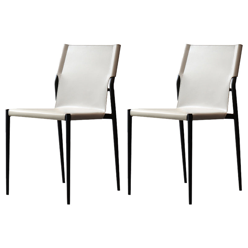 Faux Leather and Metal Dining Room Chair Contemporary Side Chair