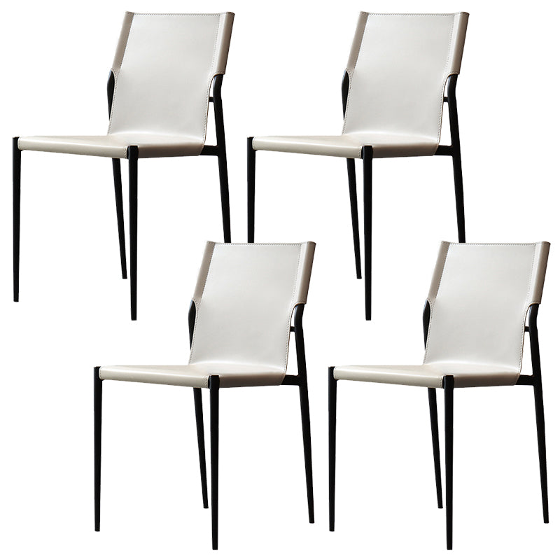 Faux Leather and Metal Dining Room Chair Contemporary Side Chair