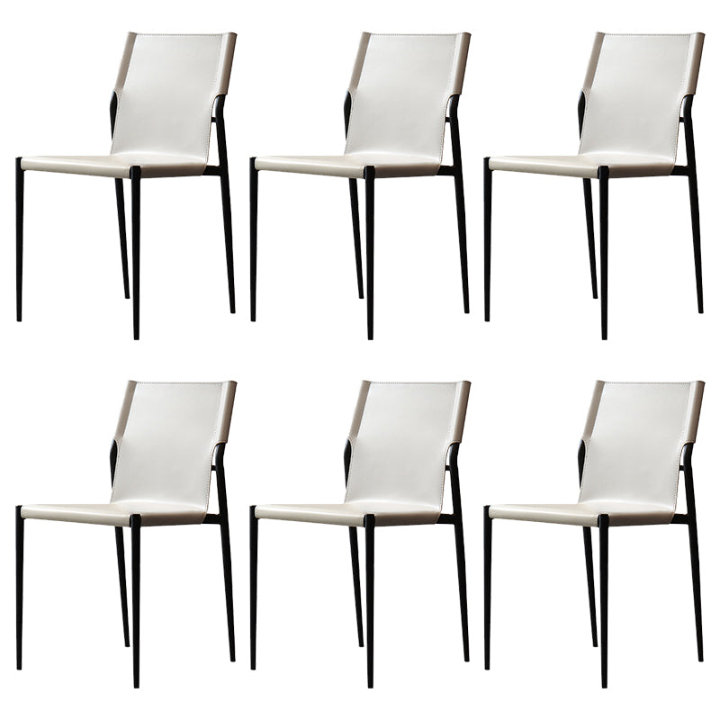 Faux Leather and Metal Dining Room Chair Contemporary Side Chair