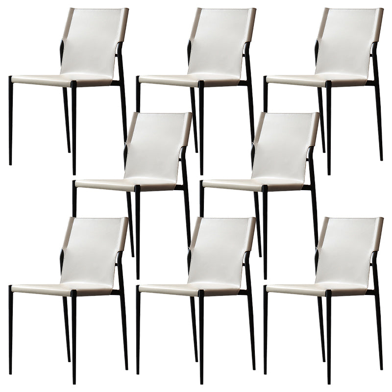 Faux Leather and Metal Dining Room Chair Contemporary Side Chair