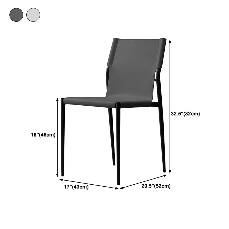 Faux Leather and Metal Dining Room Chair Contemporary Side Chair