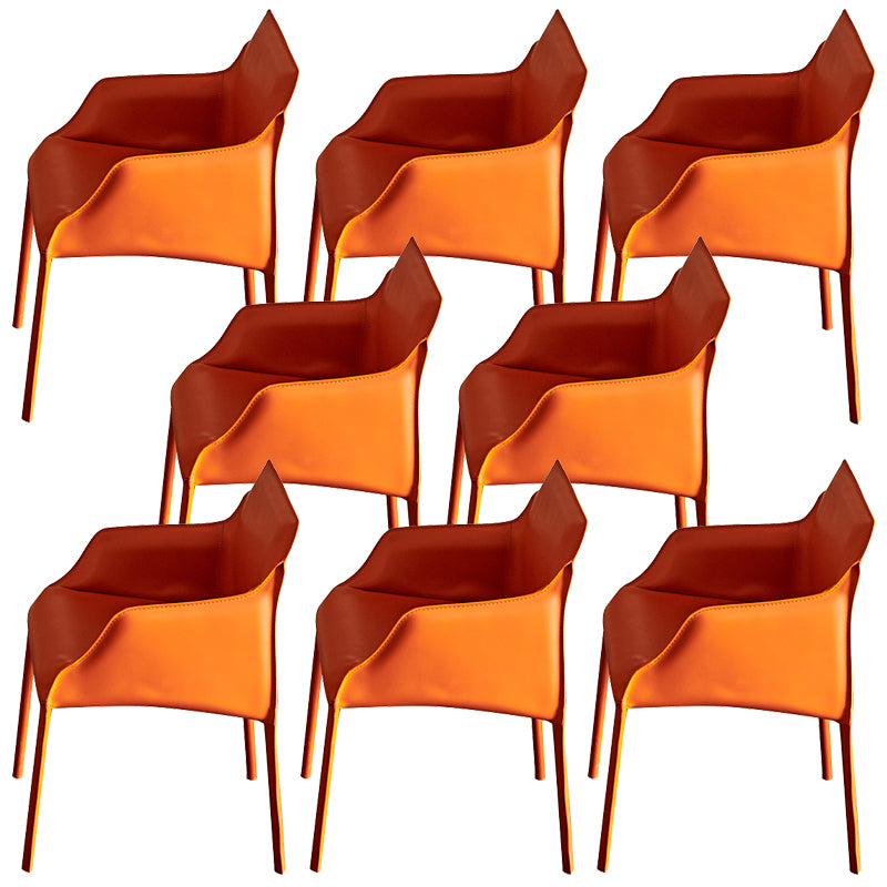Faux Leather Arm Chair Upholstered Dining Room Chair for Home