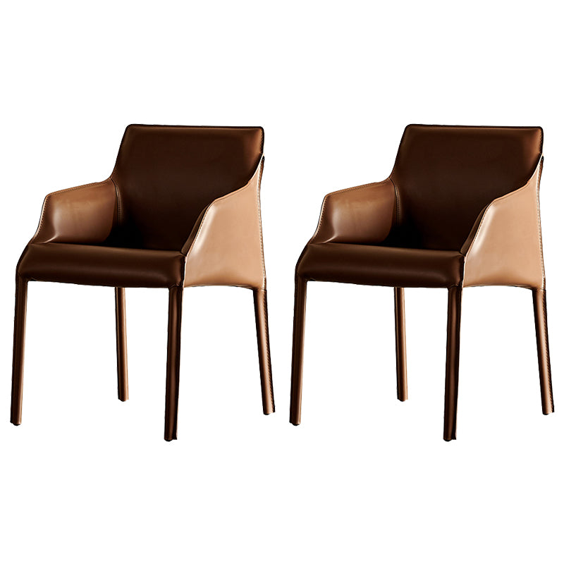 Faux Leather Arm Chair Upholstered Dining Room Chair for Home
