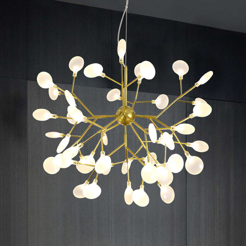 Moderniteit Heraclaceum Design Kroonluchter Opaline Glass 36/45/54 Hoofden woonkamer plafond hanger in zwart/goud