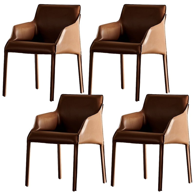 Faux Leather Arm Chair Upholstered Dining Room Chair for Home