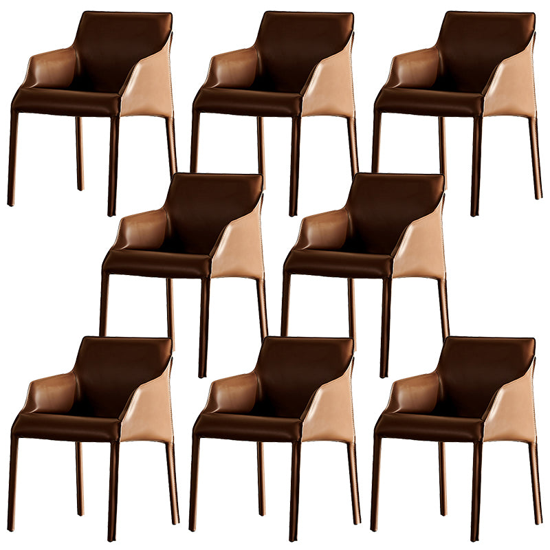 Faux Leather Arm Chair Upholstered Dining Room Chair for Home