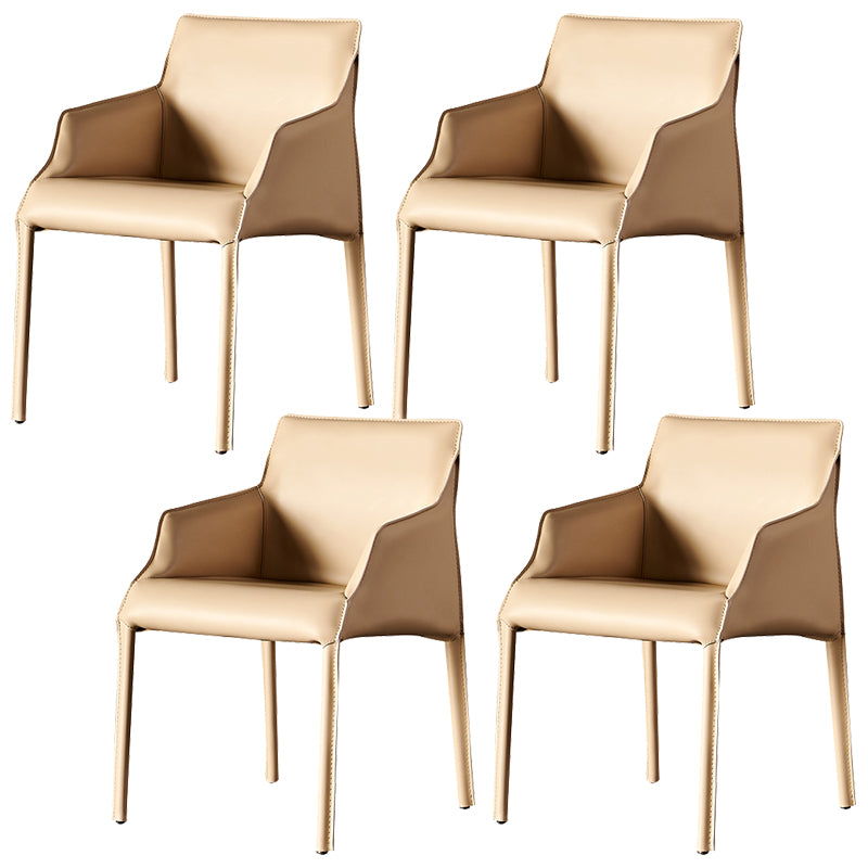 Faux Leather Arm Chair Upholstered Dining Room Chair for Home