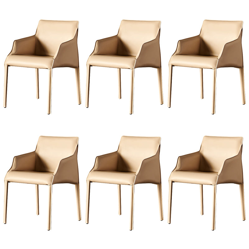 Faux Leather Arm Chair Upholstered Dining Room Chair for Home