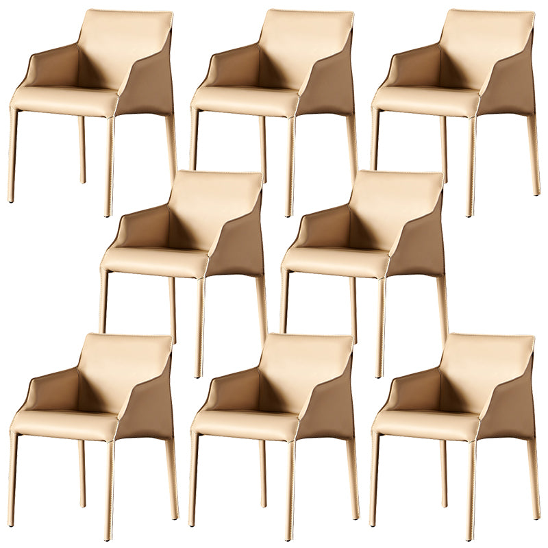 Faux Leather Arm Chair Upholstered Dining Room Chair for Home