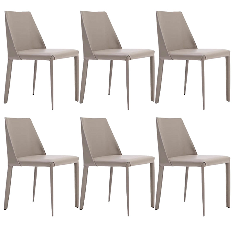 Contemporary Armless Home Side Chair Faux Leather Low Back Dining Chair