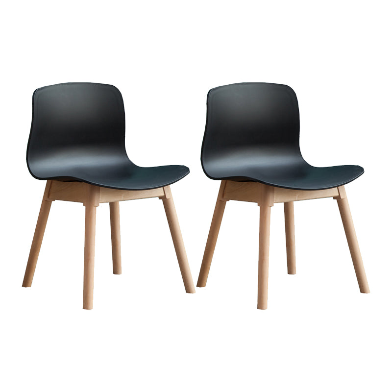 Natural Beech Legs Side Chair Scandinavian Armless Dining Chairs