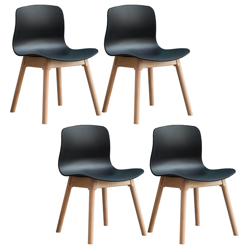 Natural Beech Legs Side Chair Scandinavian Armless Dining Chairs