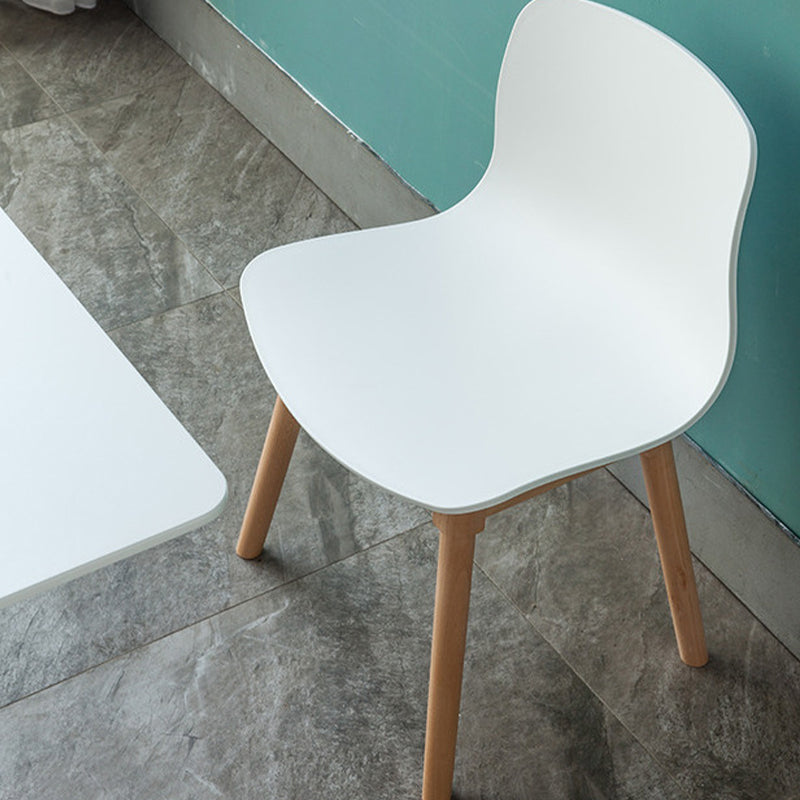 Natural Beech Legs Side Chair Scandinavian Armless Dining Chairs