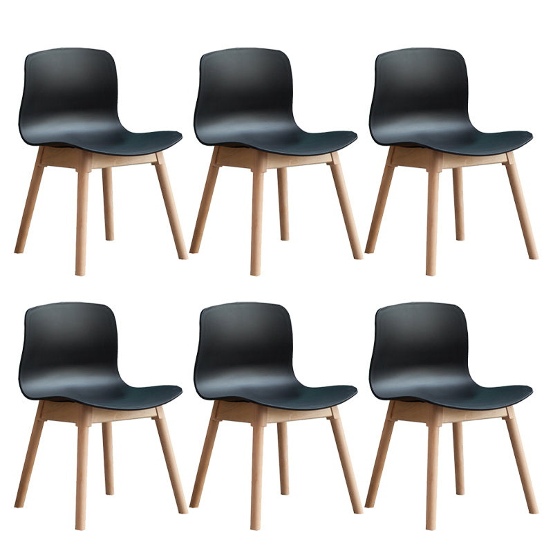 Natural Beech Legs Side Chair Scandinavian Armless Dining Chairs