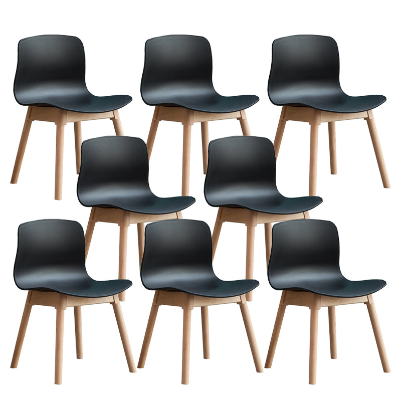 Natural Beech Legs Side Chair Scandinavian Armless Dining Chairs