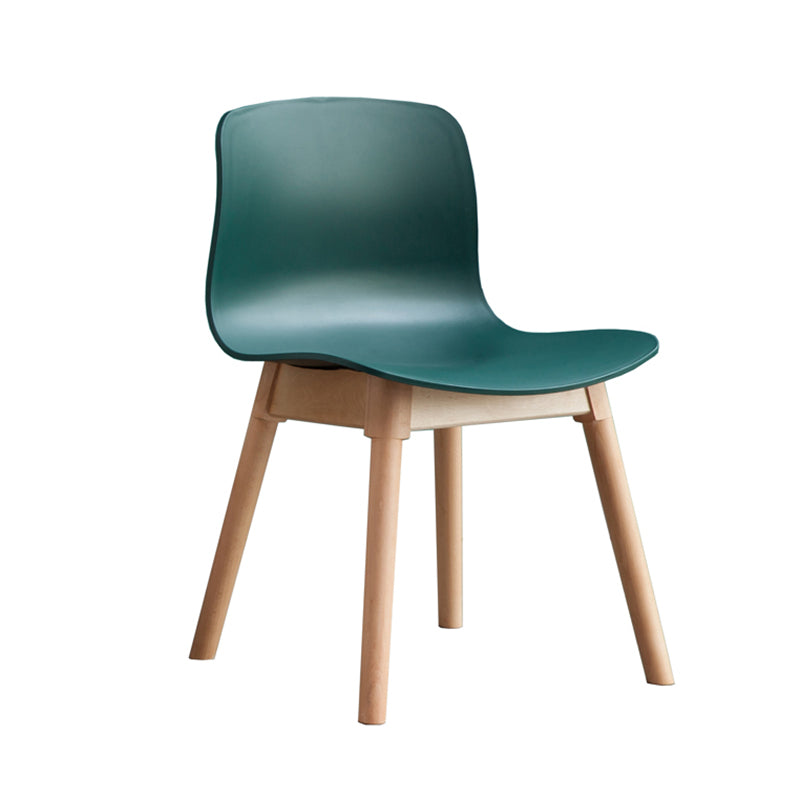 Natural Beech Legs Side Chair Scandinavian Armless Dining Chairs