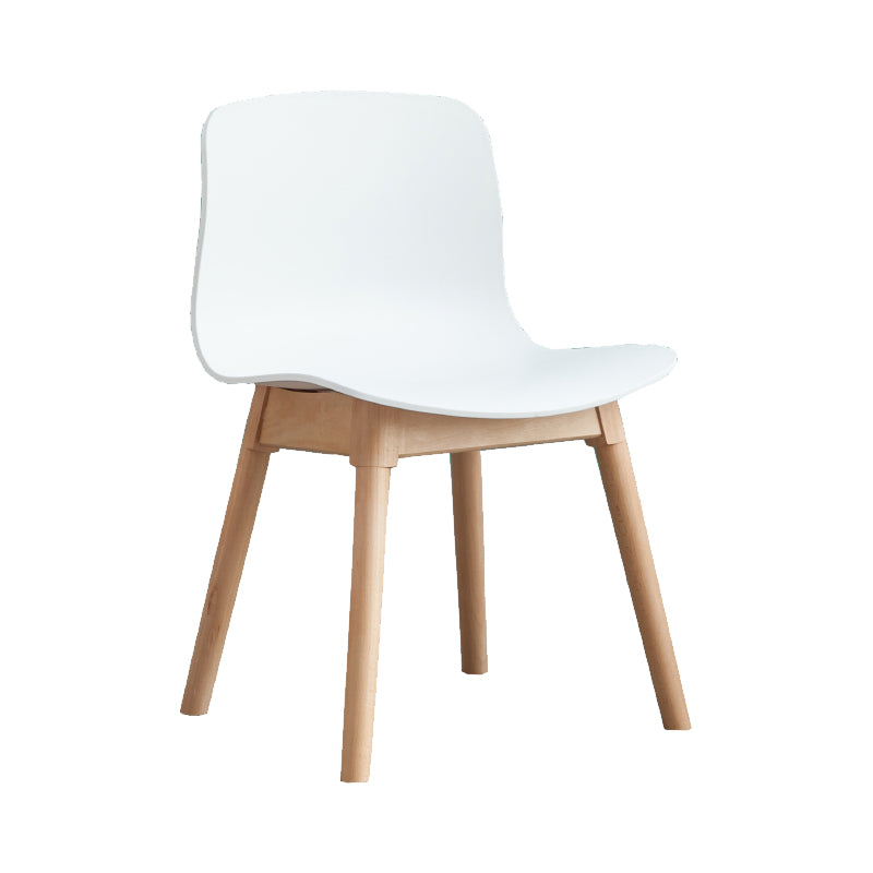Natural Beech Legs Side Chair Scandinavian Armless Dining Chairs