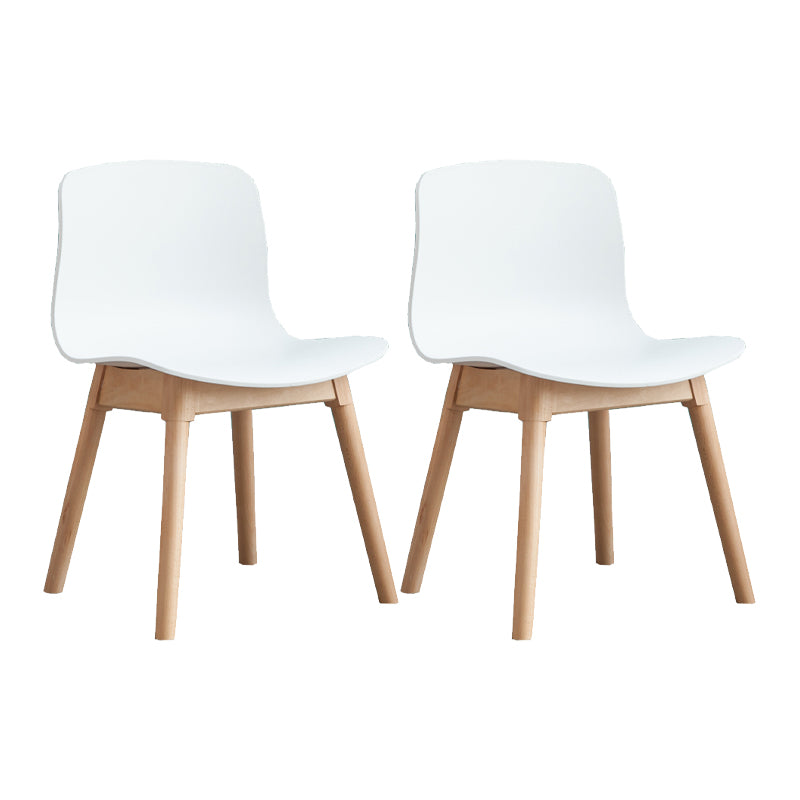 Natural Beech Legs Side Chair Scandinavian Armless Dining Chairs