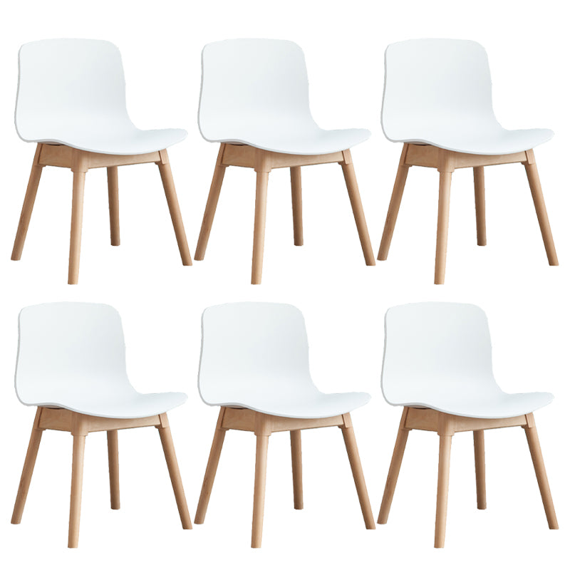 Natural Beech Legs Side Chair Scandinavian Armless Dining Chairs