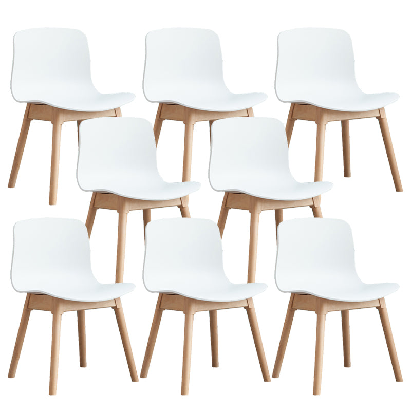 Natural Beech Legs Side Chair Scandinavian Armless Dining Chairs