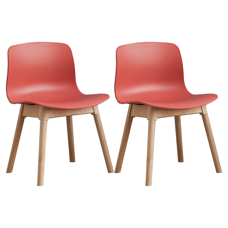 Natural Beech Legs Side Chair Scandinavian Armless Dining Chairs