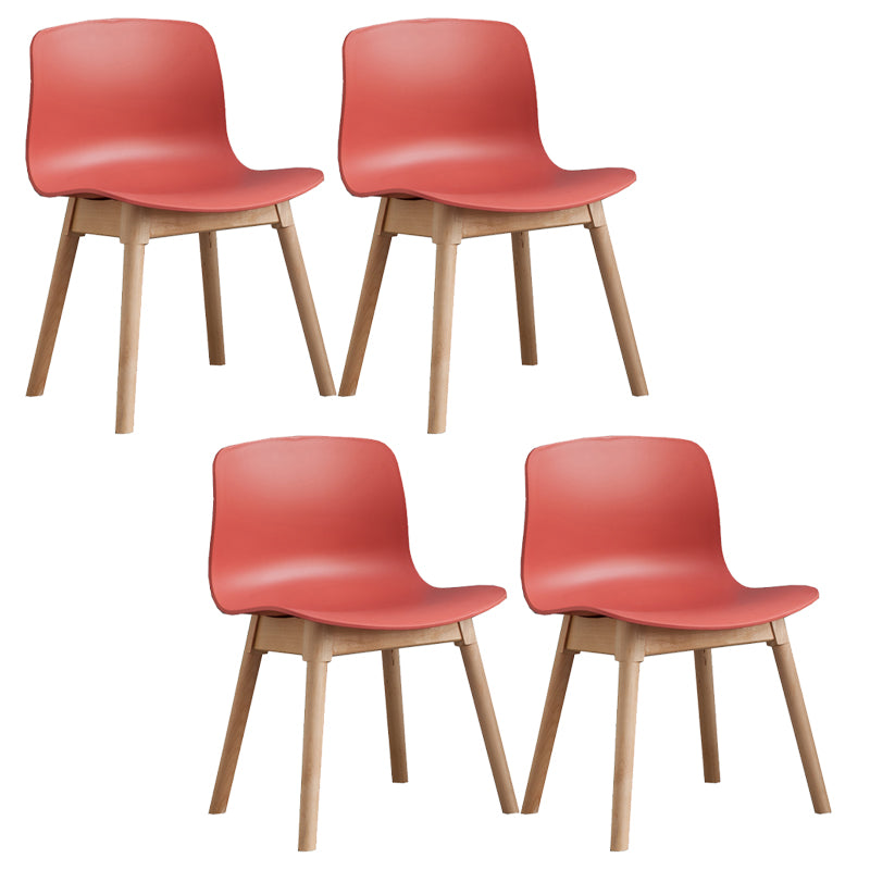 Natural Beech Legs Side Chair Scandinavian Armless Dining Chairs