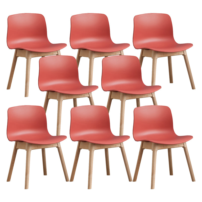 Natural Beech Legs Side Chair Scandinavian Armless Dining Chairs