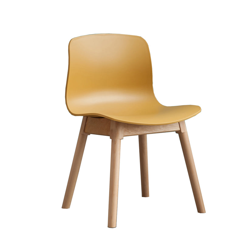 Natural Beech Legs Side Chair Scandinavian Armless Dining Chairs
