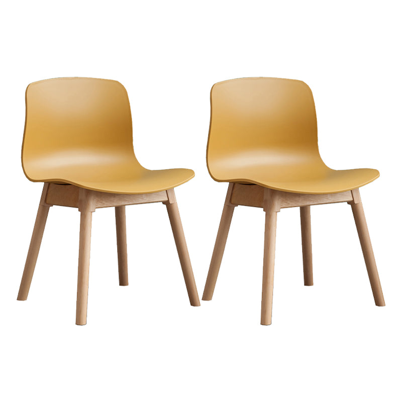 Natural Beech Legs Side Chair Scandinavian Armless Dining Chairs