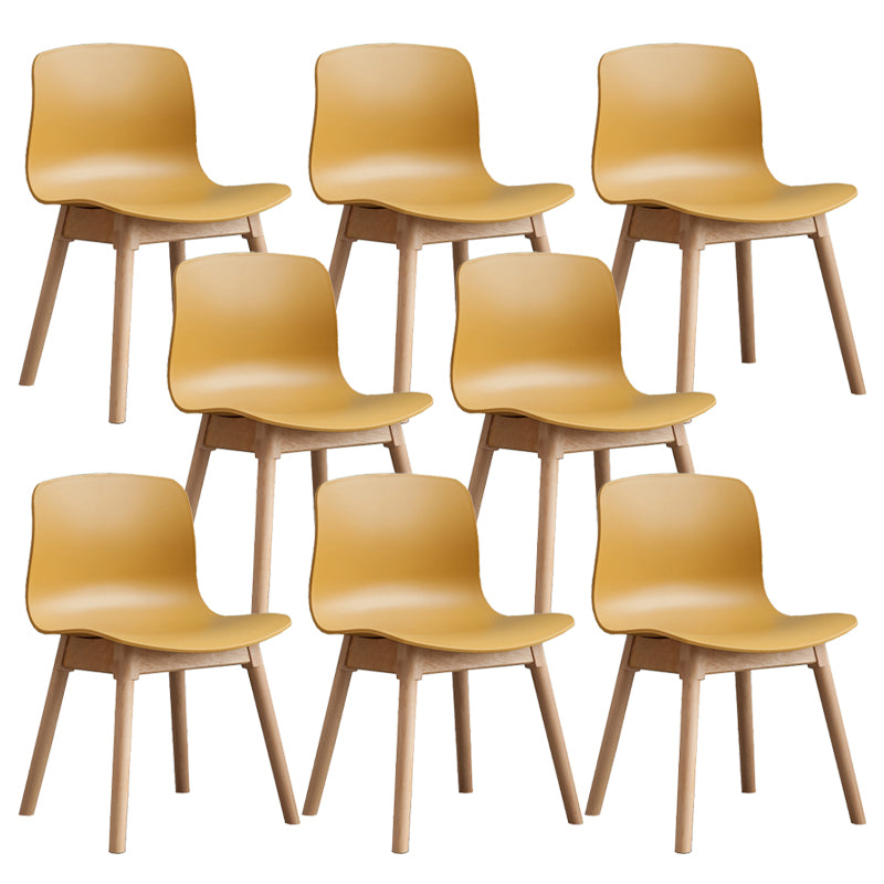 Natural Beech Legs Side Chair Scandinavian Armless Dining Chairs