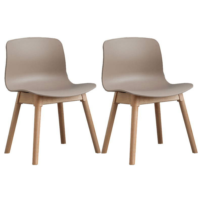 Natural Beech Legs Side Chair Scandinavian Armless Dining Chairs