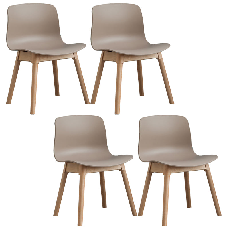 Natural Beech Legs Side Chair Scandinavian Armless Dining Chairs